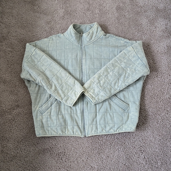 Davi & Dani Washed Soft Comfy Quilting Zip-up Barn Jacket Winter Casual Large - Picture 9 of 16